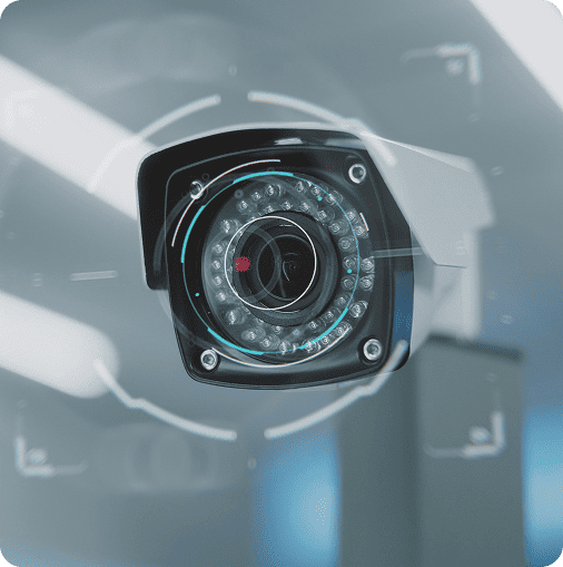 Objectif de caméra de surveillance intelligente avec analyse de données IA