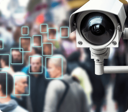 Caméra de surveillance intelligente avec grille de reconnaissance faciale par intelligence artificielle